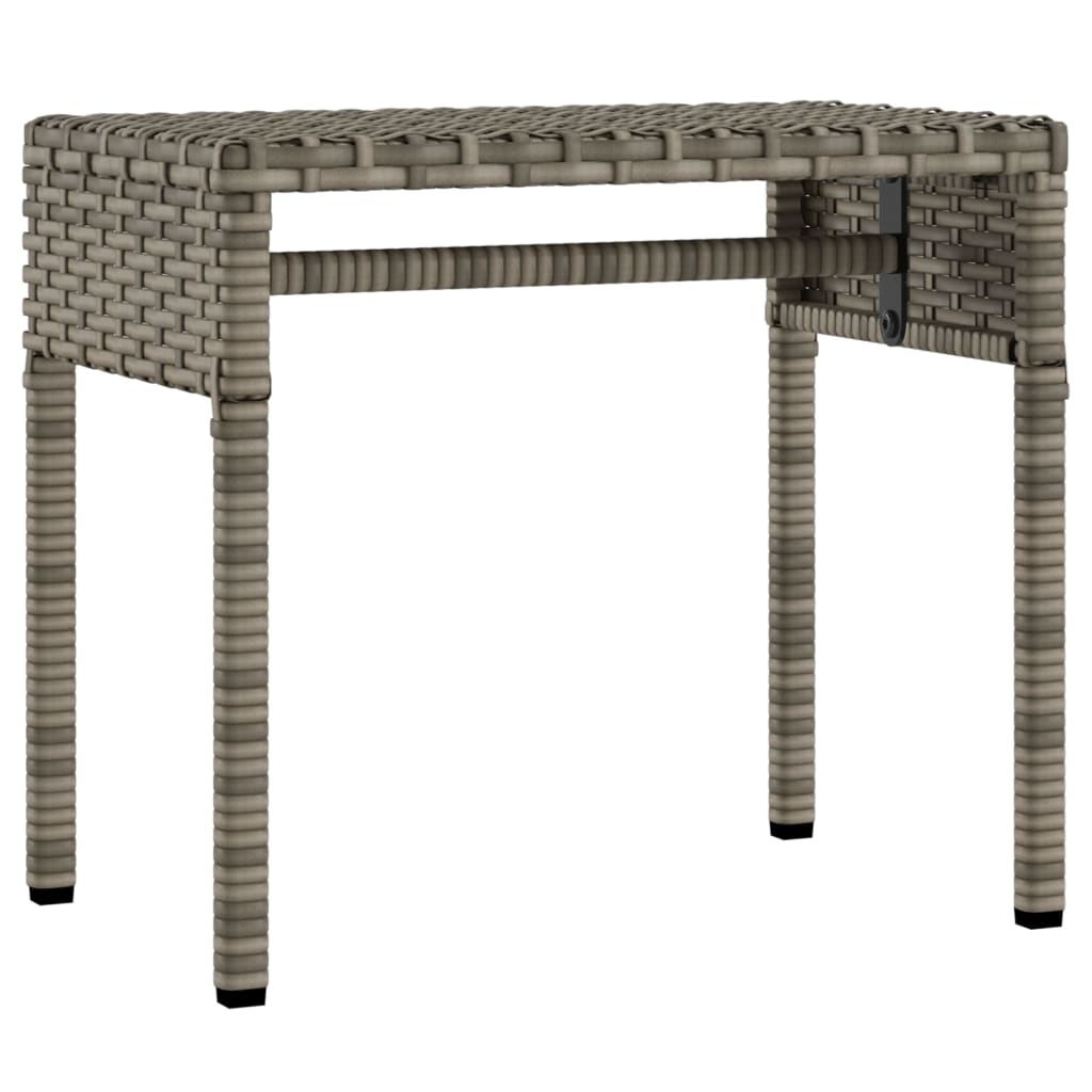 liggestol med baldakin og bord polyrattan grå