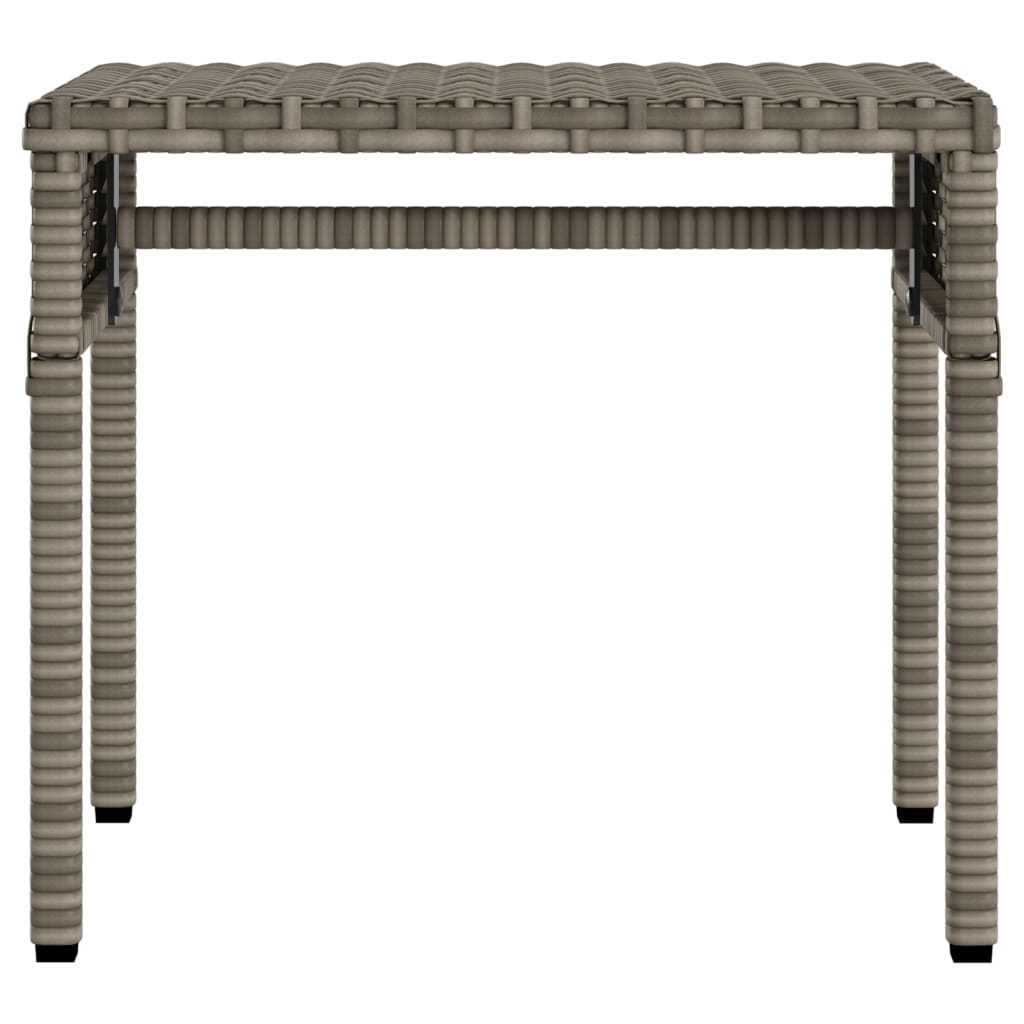 liggestol med baldakin og bord polyrattan grå