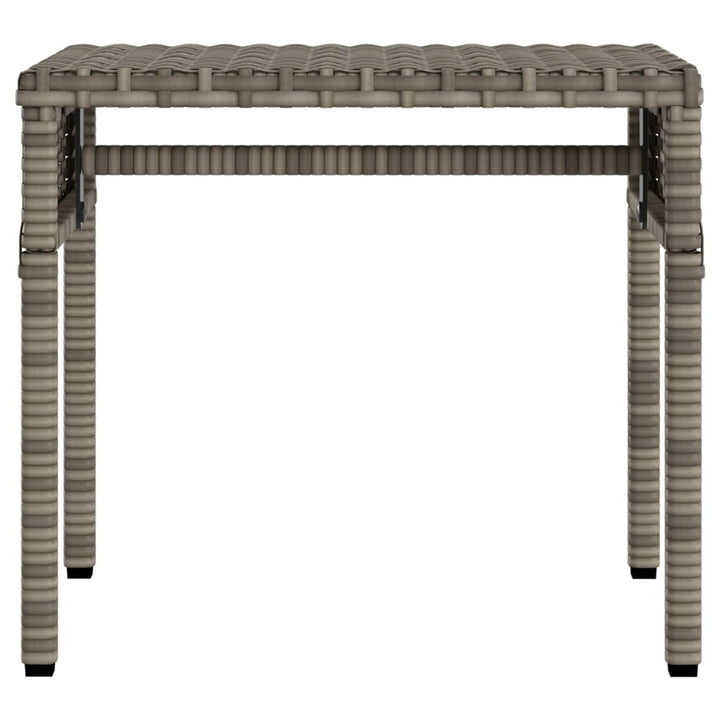 liggestol med baldakin og bord polyrattan grå