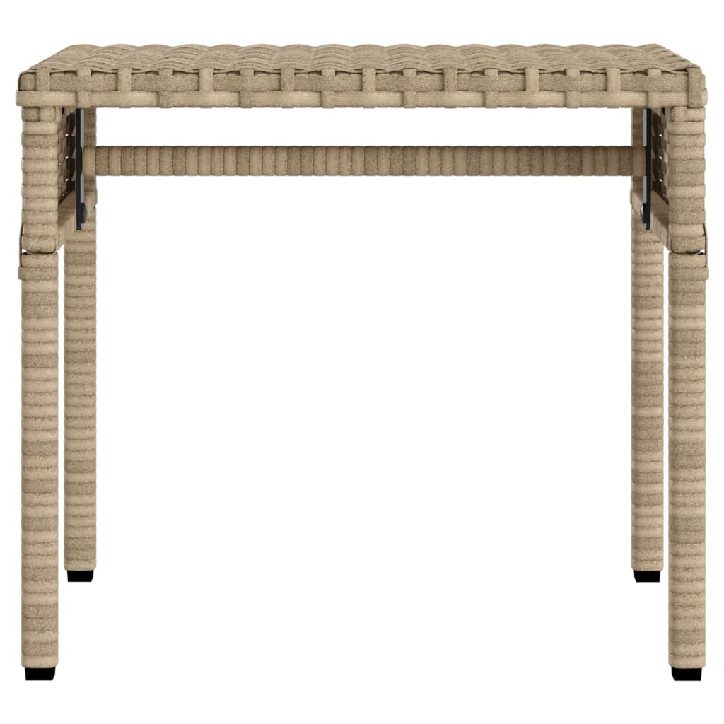 liggestol med baldakin og bord polyrattan beige