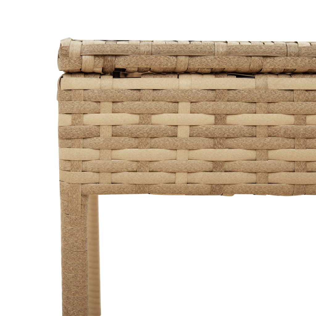 liggestol med baldakin og bord polyrattan beige