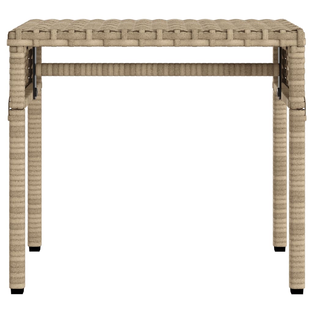 liggestol med baldakin og bord polyrattan beige