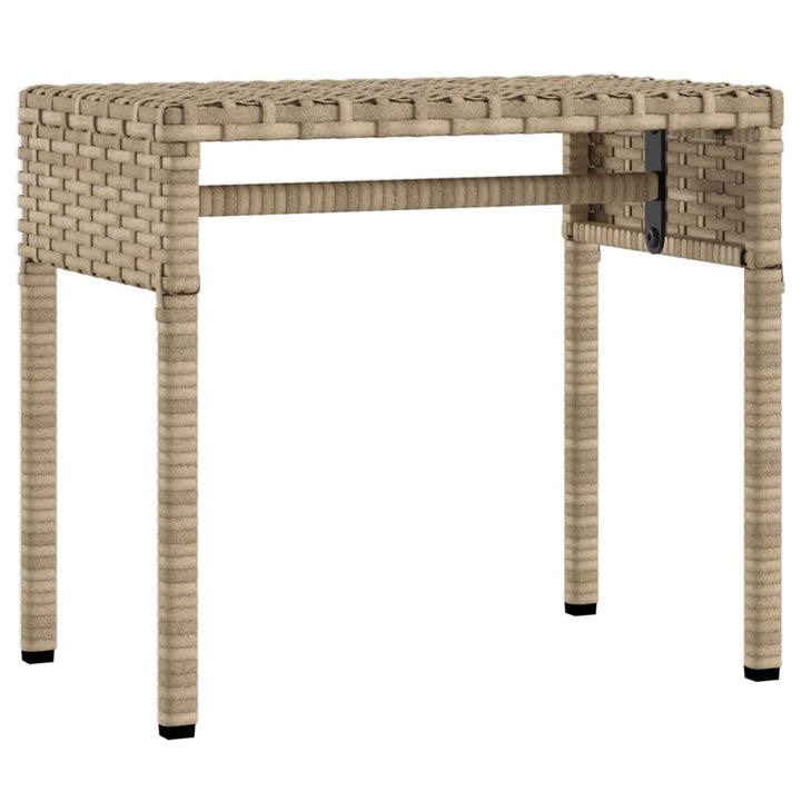liggestol med baldakin og bord polyrattan beige