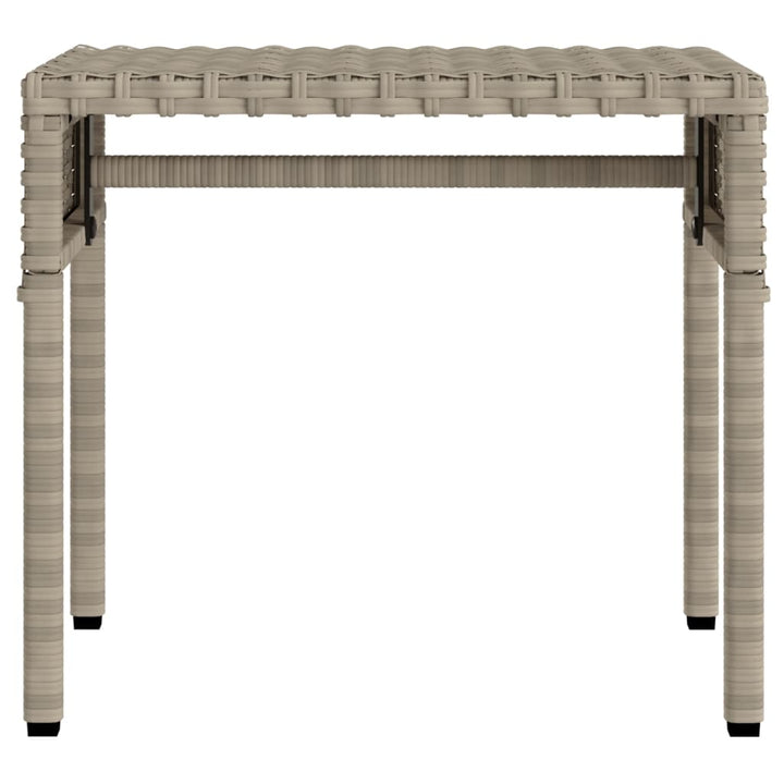 liggestol med baldakin og bord polyrattan lysegrå
