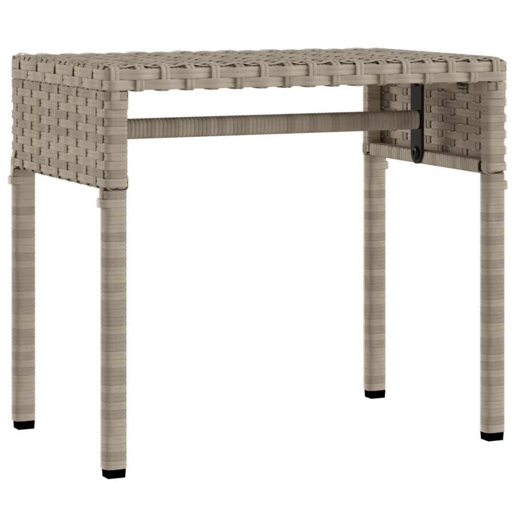 liggestol med baldakin og bord polyrattan lysegrå