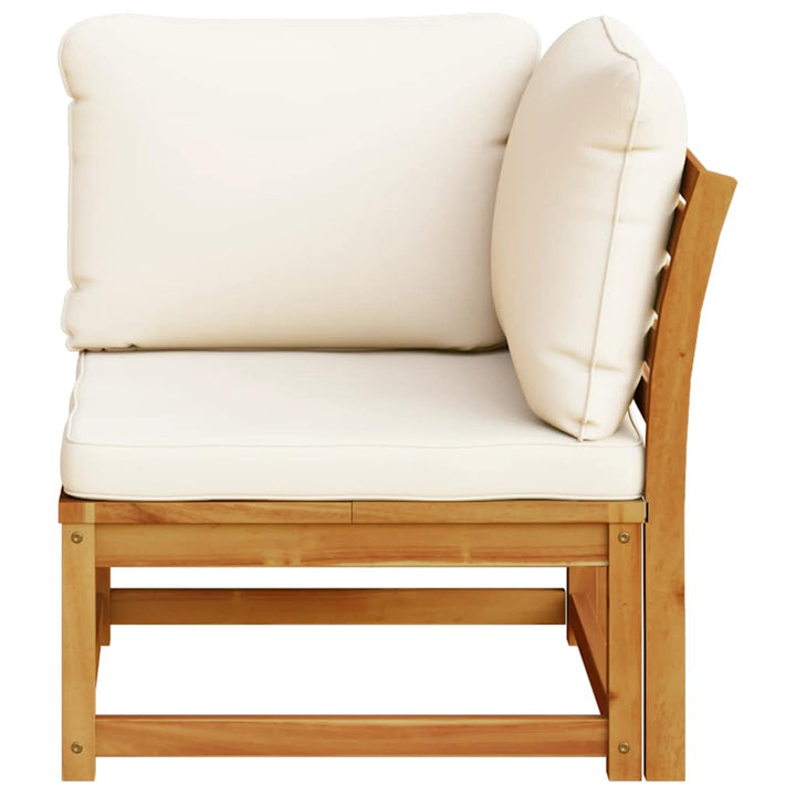 hjørnemodul til sofa 73x73x65 cm med hynder massivt akacietræ