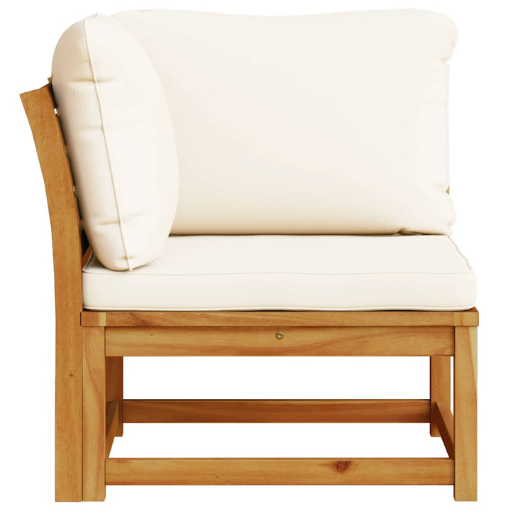 hjørnemodul til sofa 73x73x65 cm med hynder massivt akacietræ
