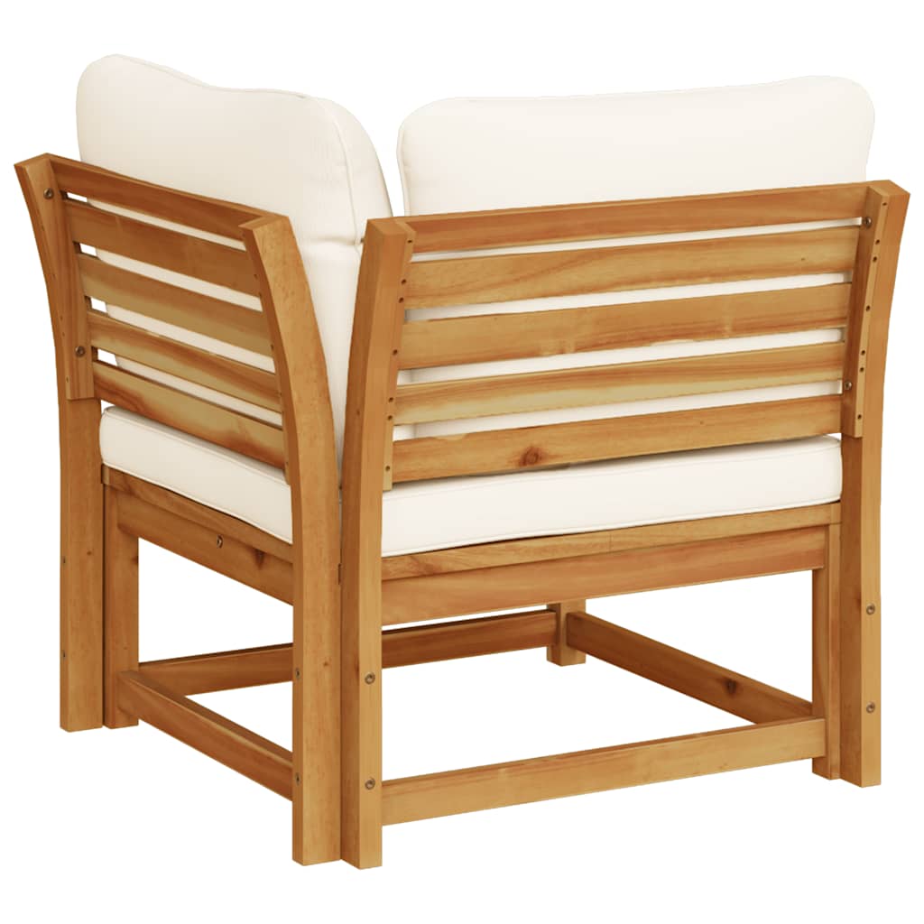 hjørnemodul til sofa 73x73x65 cm med hynder massivt akacietræ