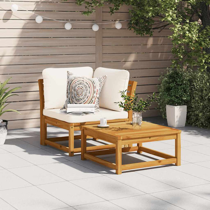 hjørnemodul til sofa 73x73x65 cm med hynder massivt akacietræ