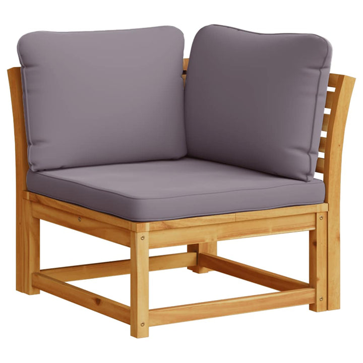 hjørnemodul til sofa 73x73x65 cm med hynder massivt akacietræ