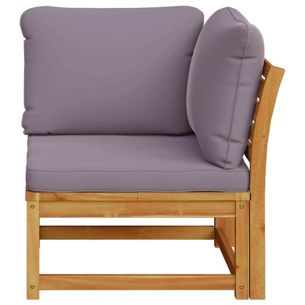 hjørnemodul til sofa 73x73x65 cm med hynder massivt akacietræ