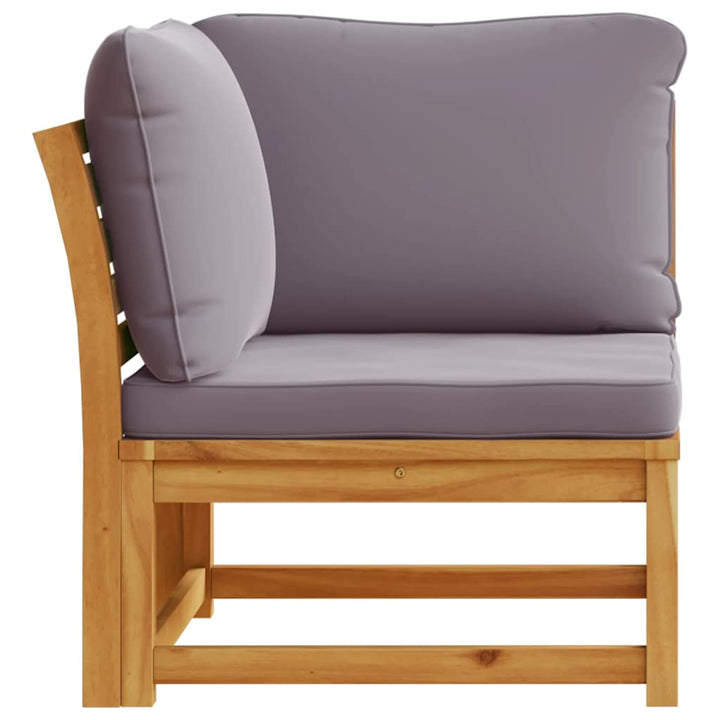 hjørnemodul til sofa 73x73x65 cm med hynder massivt akacietræ