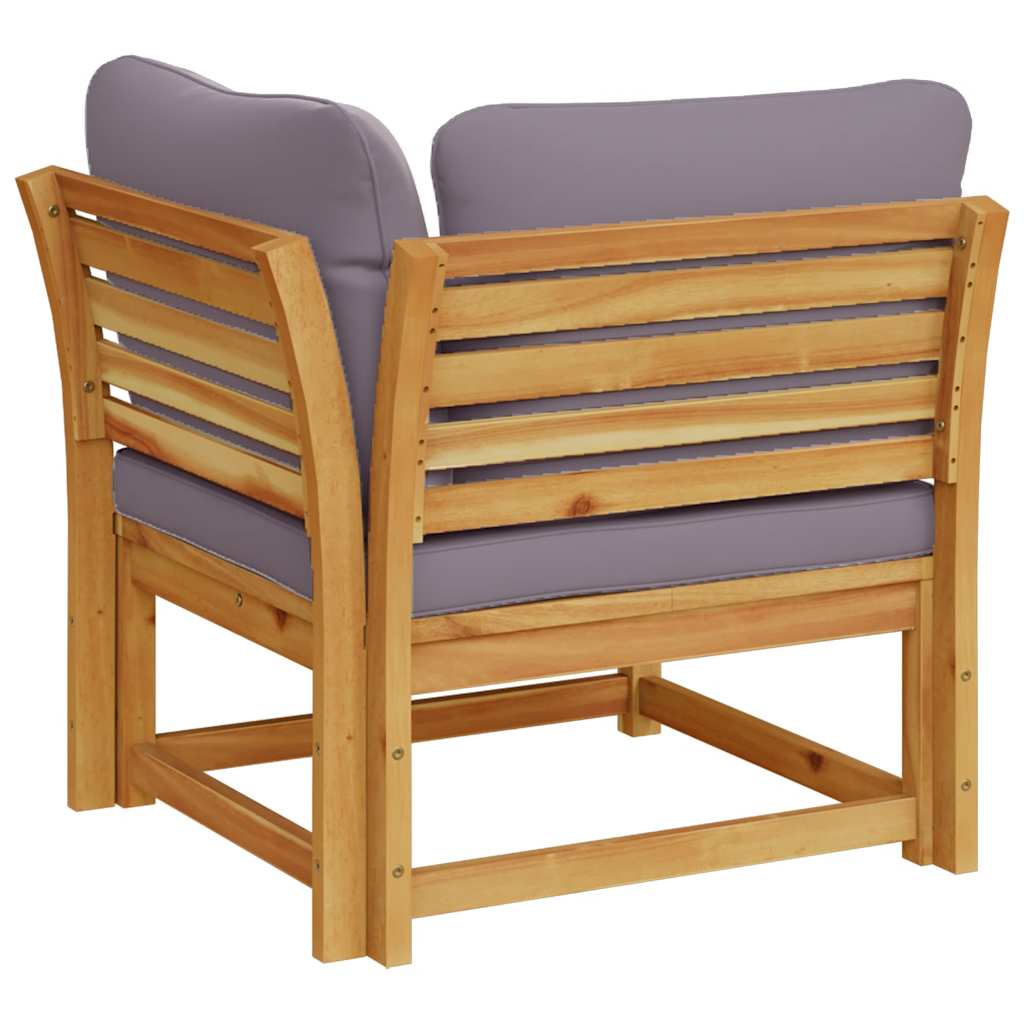 hjørnemodul til sofa 73x73x65 cm med hynder massivt akacietræ