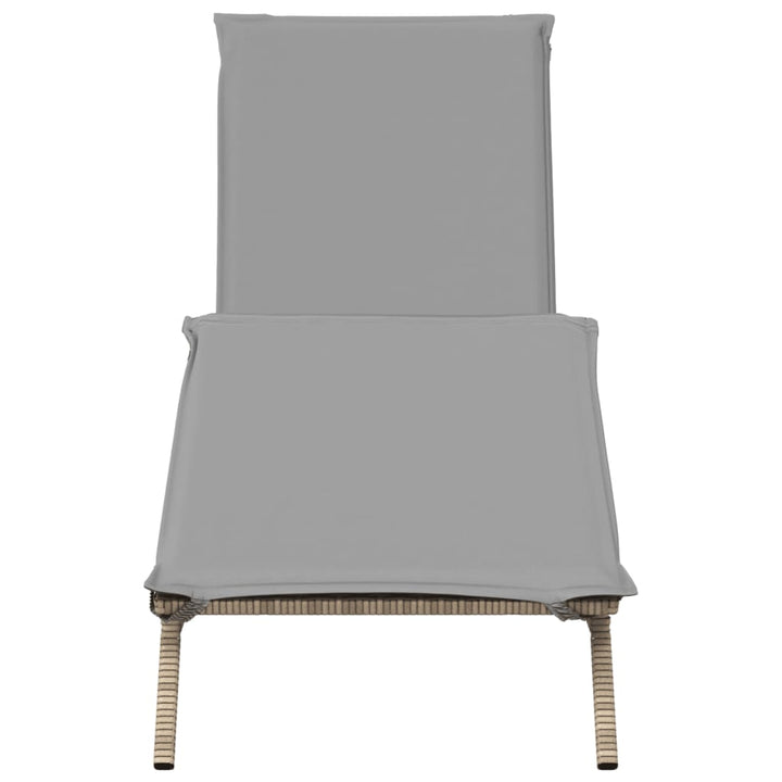 liggestol med hynde polyrattan beige