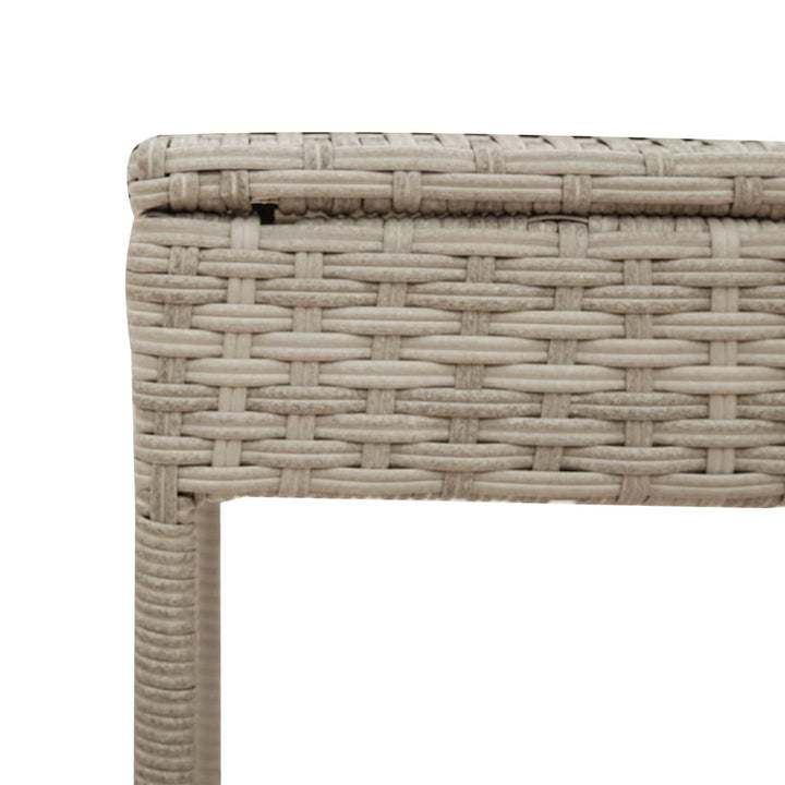 loungesofa med bord og hynde polyrattan lysegrå