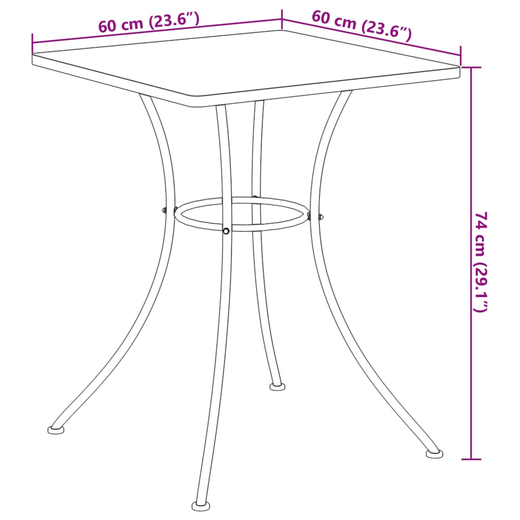 bistrobord med mosaikdesign 60xx60x74 cm keramisk terrakotta