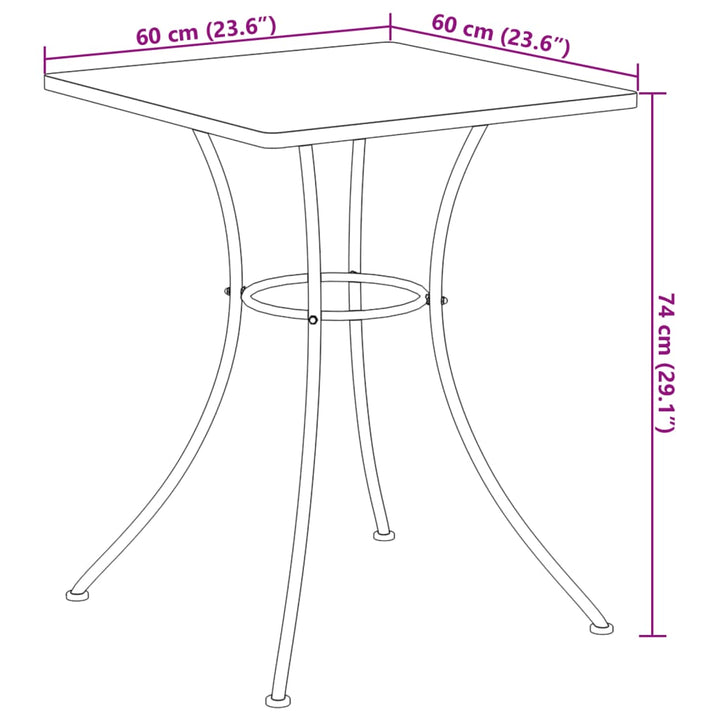bistrobord med mosaikdesign 60xx60x74 cm keramisk terrakotta
