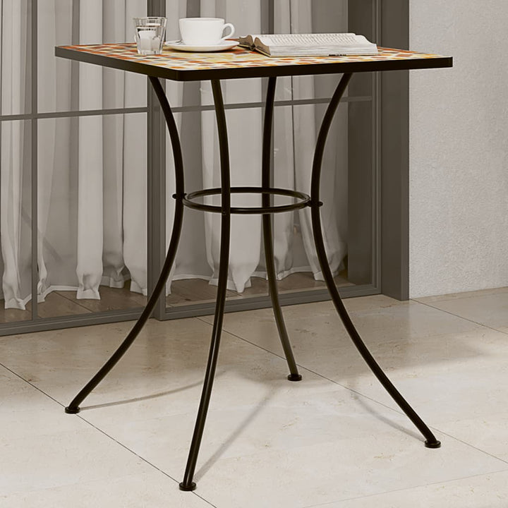 bistrobord med mosaikdesign 60xx60x74 cm keramisk terrakotta