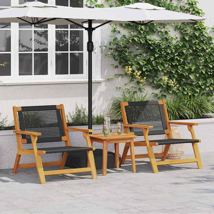 Havemøbler 2 pcs Sort 67 x 78 x 73 cm Massivt akacietræ