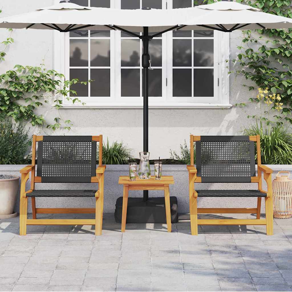 Havemøbler 2 pcs Sort 67 x 78 x 73 cm Massivt akacietræ