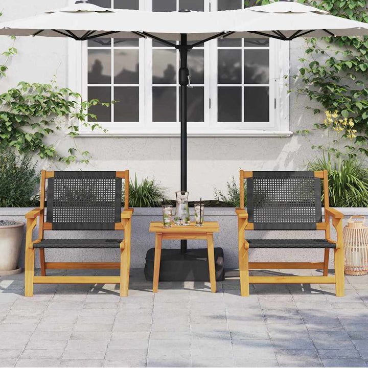 Havemøbler 2 pcs Sort 67 x 78 x 73 cm Massivt akacietræ