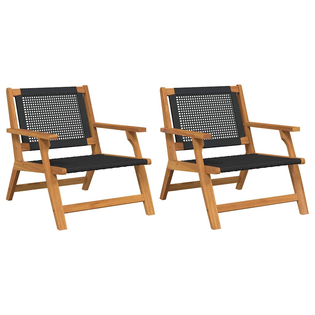 Havemøbler 2 pcs Sort 67 x 78 x 73 cm Massivt akacietræ