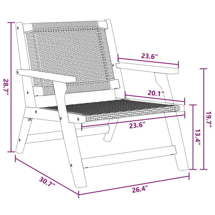 Havemøbler 2 pcs Sort 67 x 78 x 73 cm Massivt akacietræ