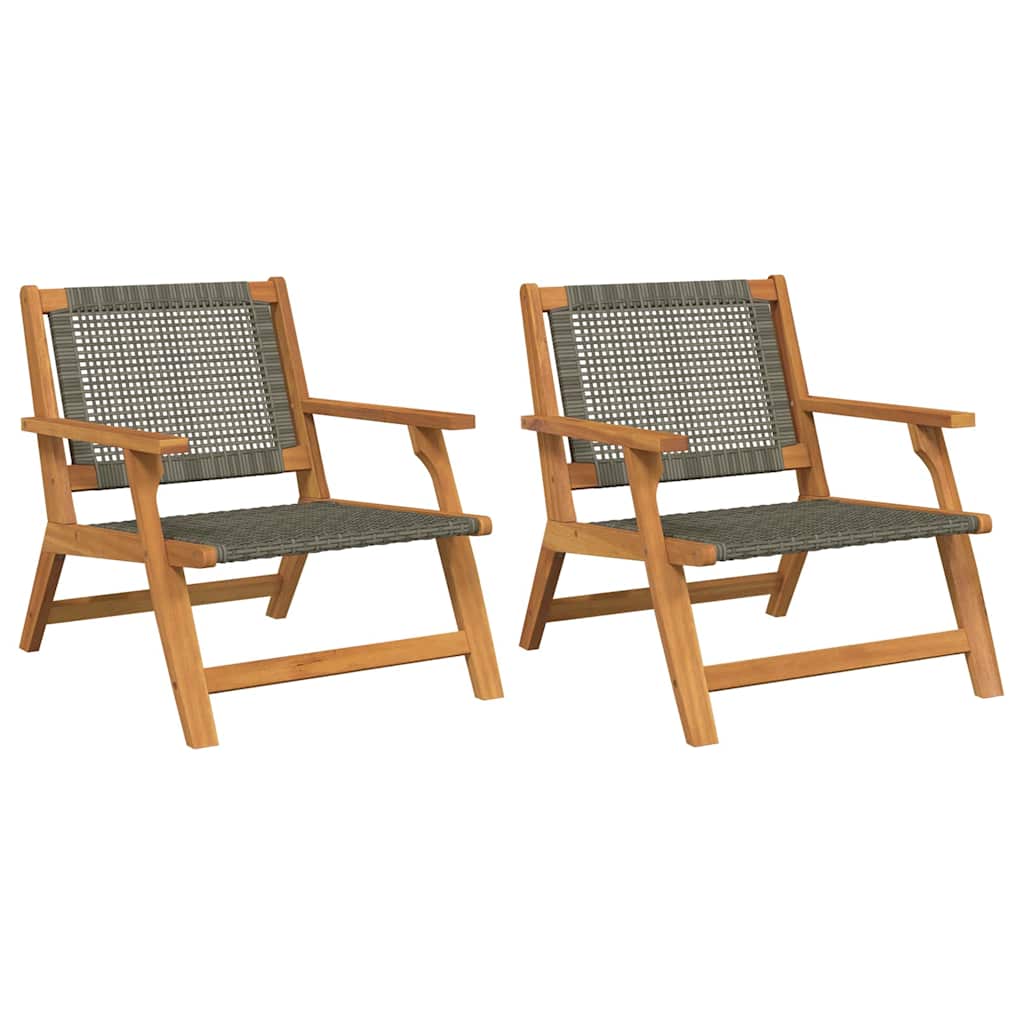 Havemøbler 2 pcs Grå 67 x 78 x 73 cm Massivt akacietræ