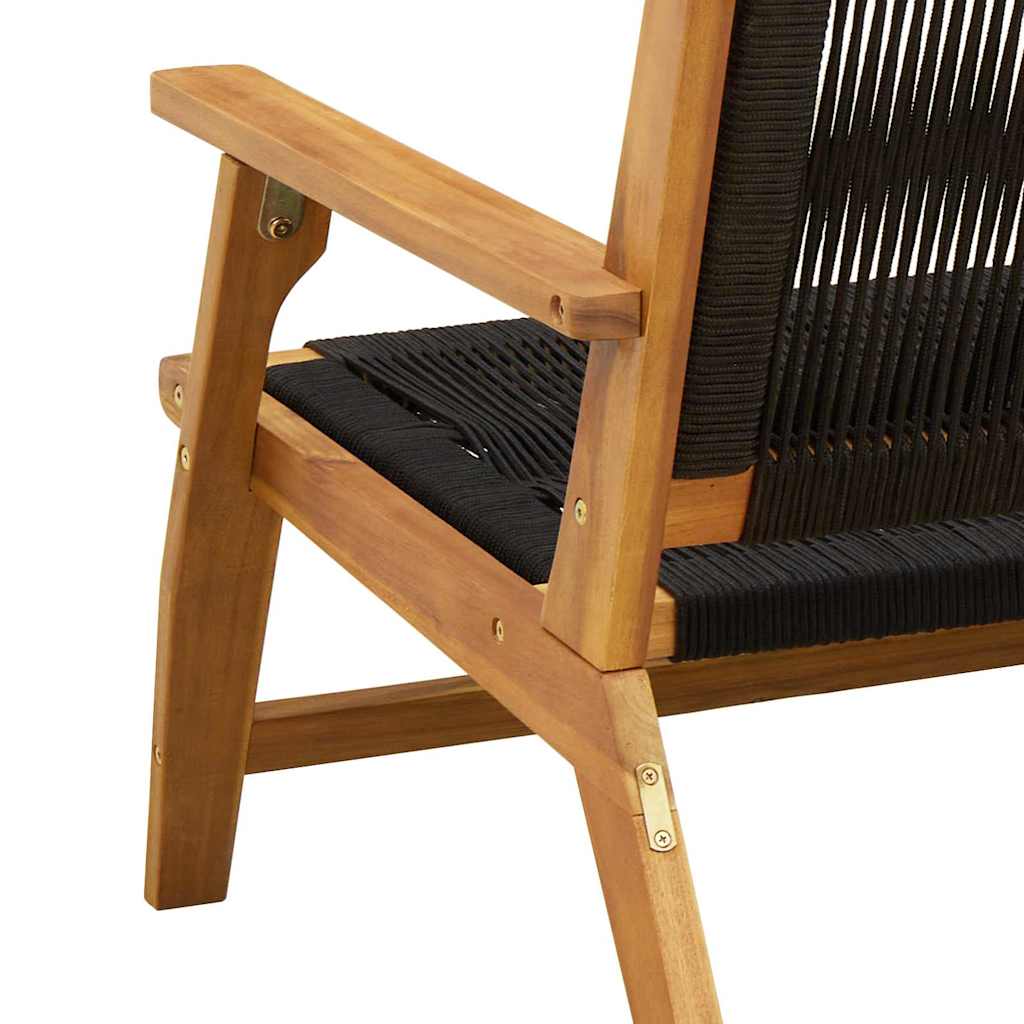 Havemøbler 2 pcs Sort 78 x 67 x 73cm Massivt akacietræ