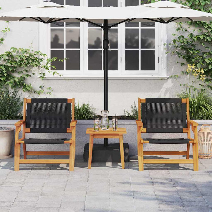 Havemøbler 2 pcs Sort 78 x 67 x 73cm Massivt akacietræ