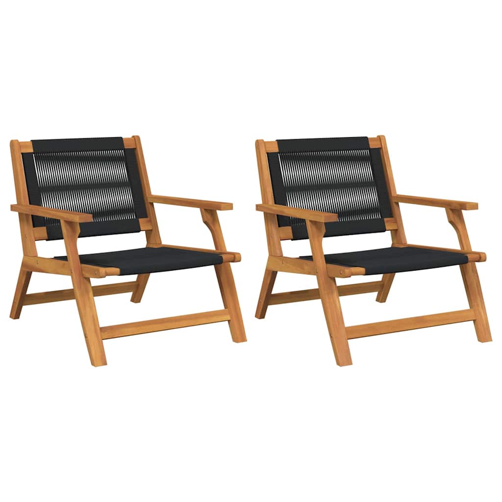 Havemøbler 2 pcs Sort 78 x 67 x 73cm Massivt akacietræ
