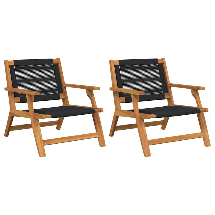 Havemøbler 2 pcs Sort 78 x 67 x 73cm Massivt akacietræ