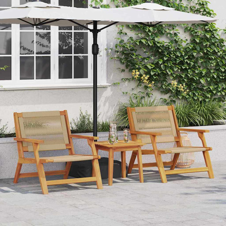 Havemøbler 2 pcs Beige 78 x 67 x 73cm Massivt akacietræ