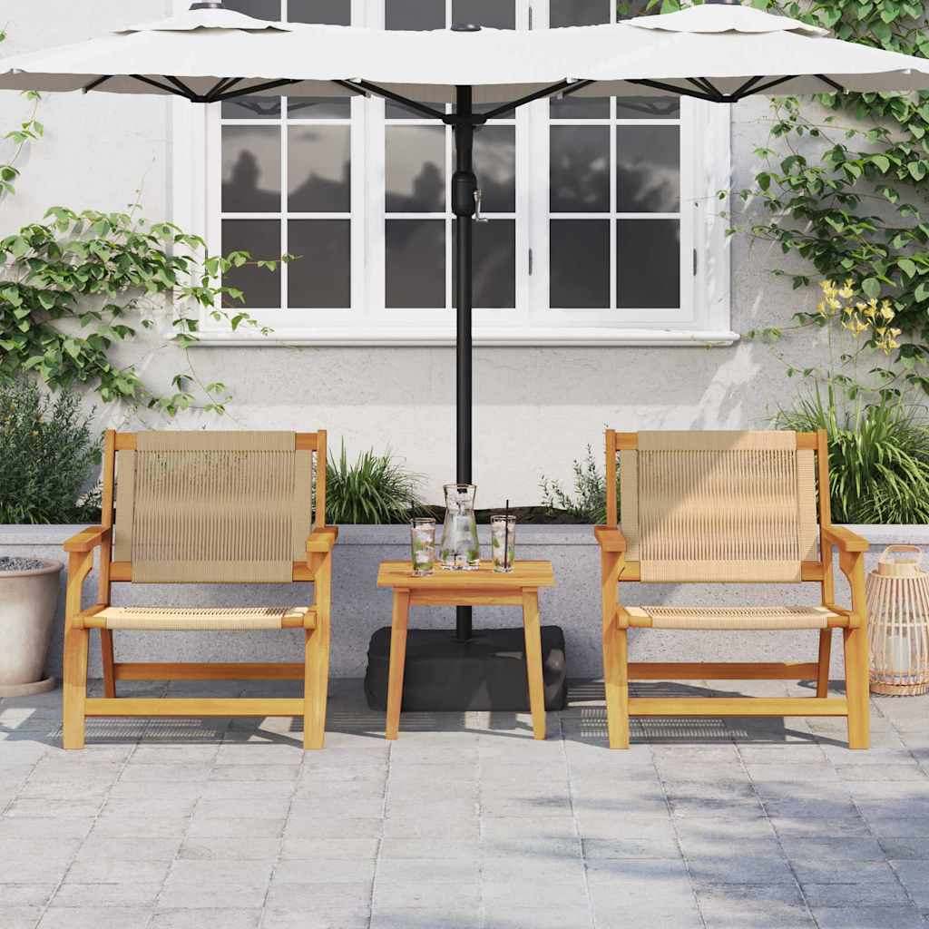 Havemøbler 2 pcs Beige 78 x 67 x 73cm Massivt akacietræ