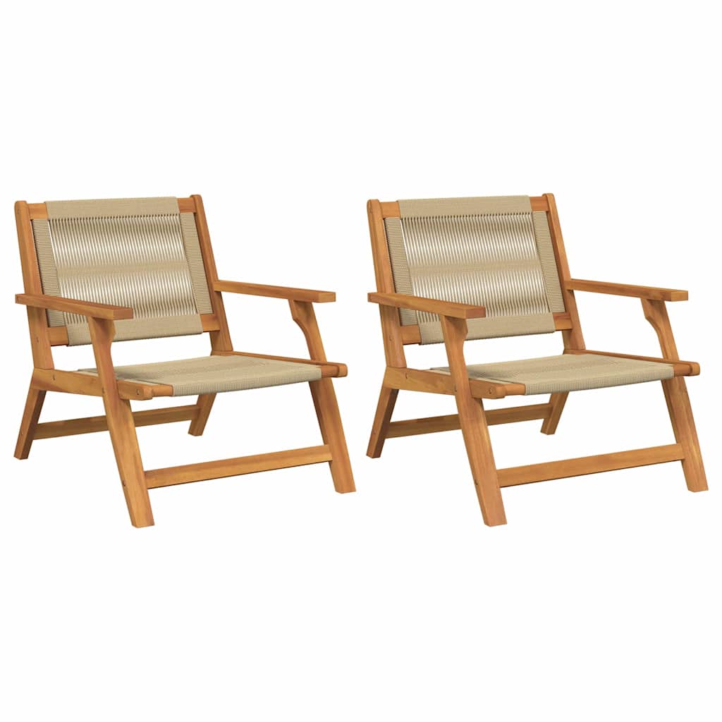 Havemøbler 2 pcs Beige 78 x 67 x 73cm Massivt akacietræ