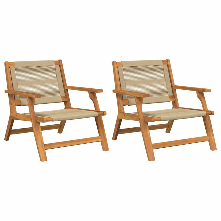 Havemøbler 2 pcs Beige 78 x 67 x 73cm Massivt akacietræ