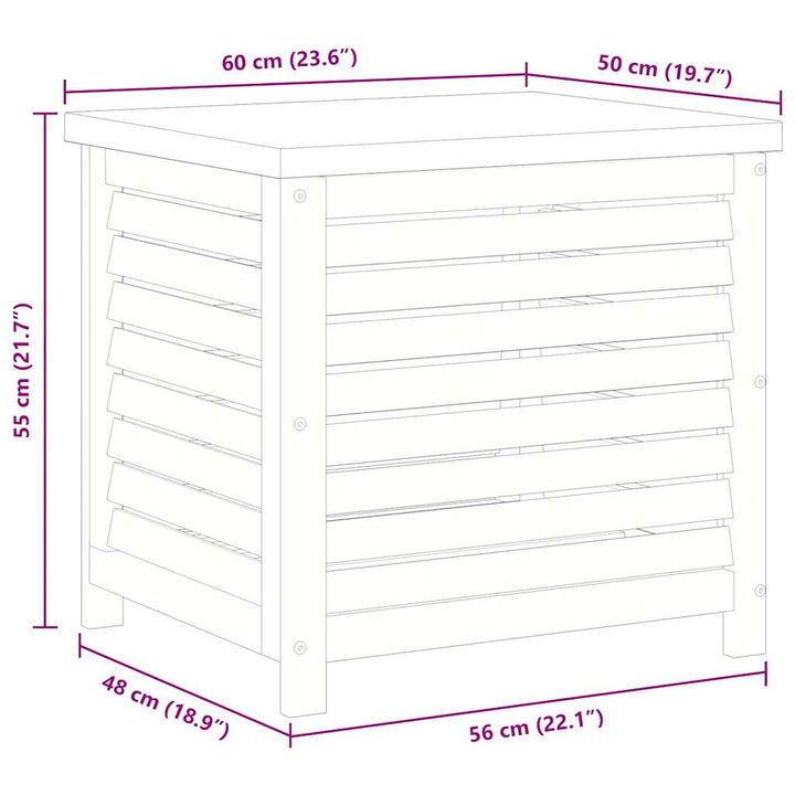 opbevaringsboks til haven 60x50x55 cm massivt eukalyptustræ