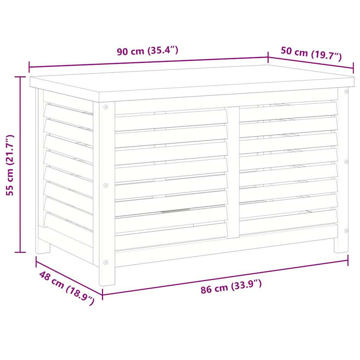 opbevaringsboks til haven 90x48x55 cm massivt eukalyptustræ