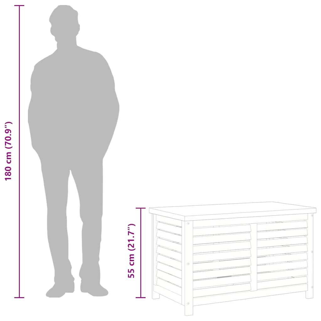 opbevaringsboks til haven 90x48x55 cm massivt eukalyptustræ