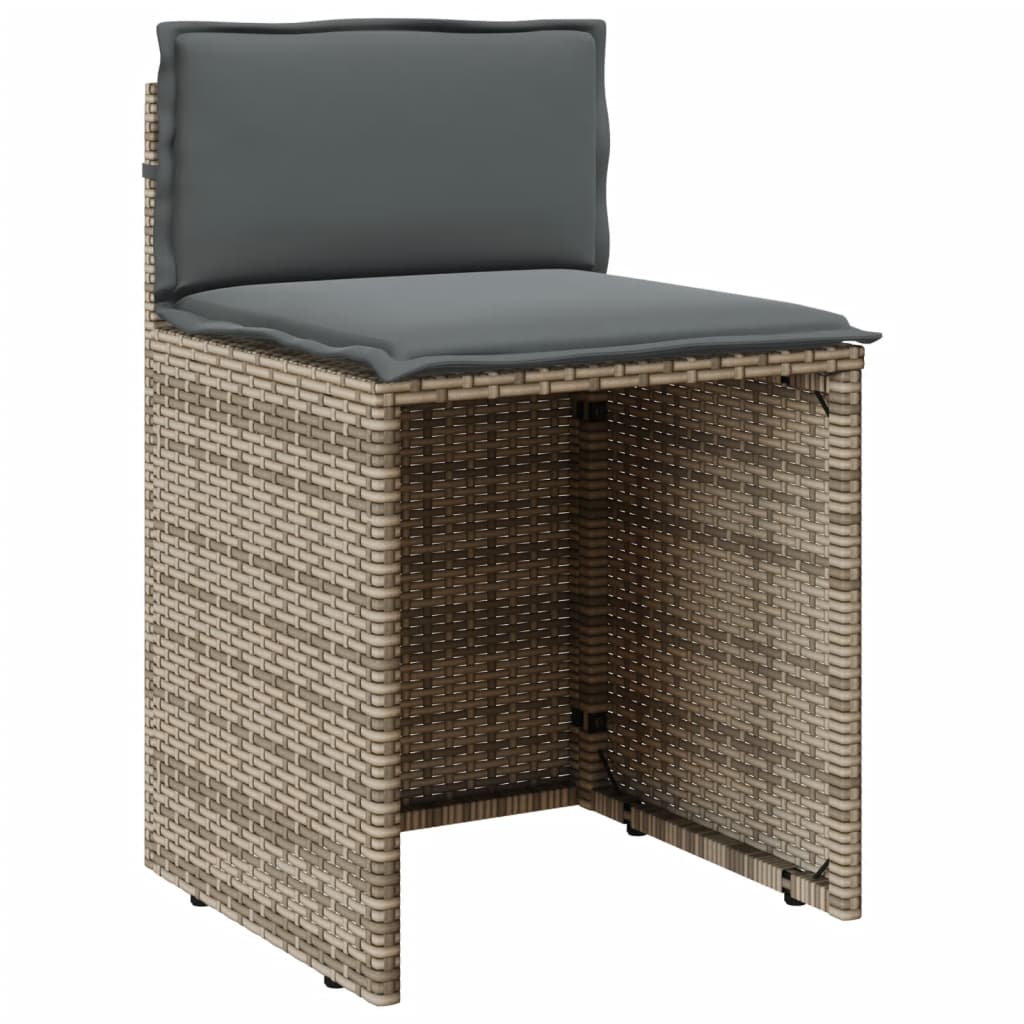bistrosæt til haven 3 dele med hynder polyrattan beige