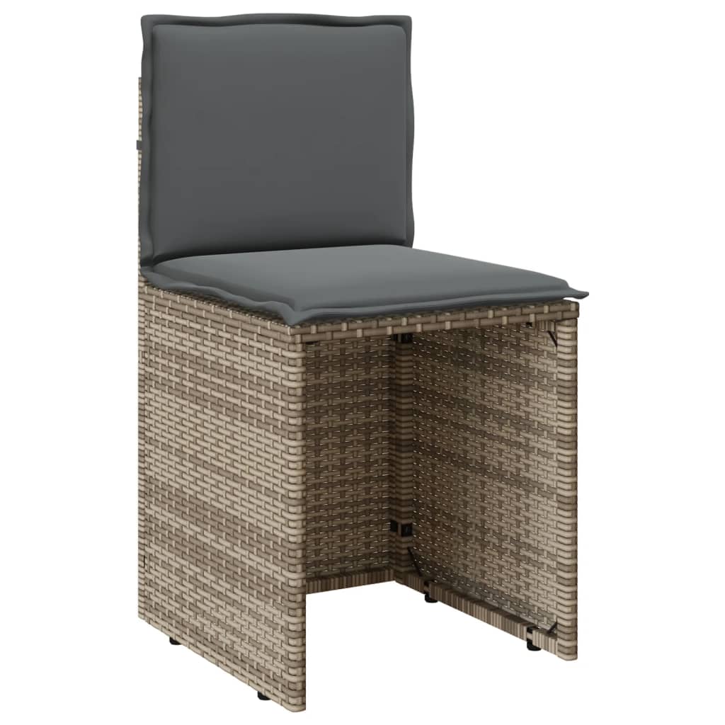 bistrosæt til haven 3 dele med hynder polyrattan beige