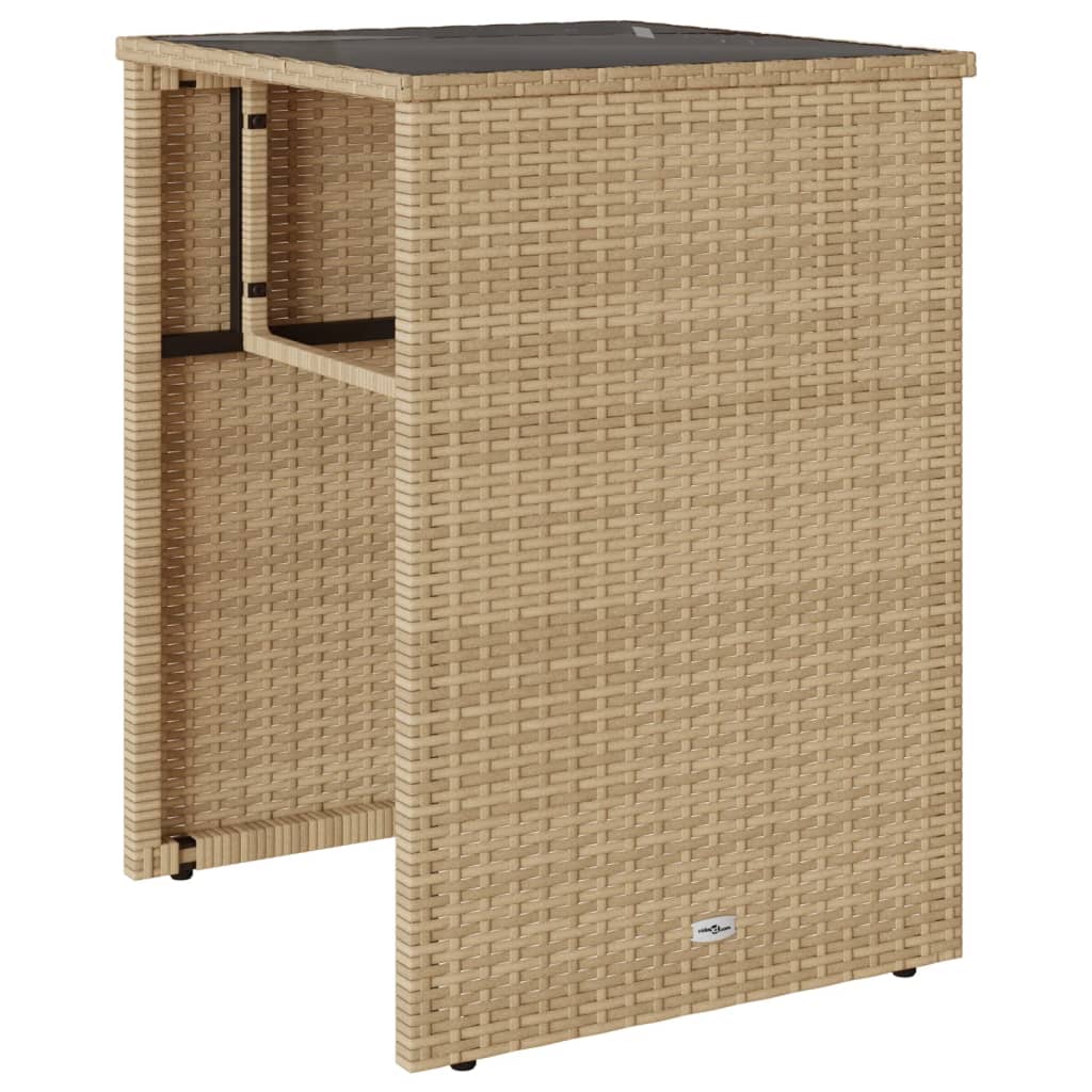 bistrosæt til haven 3 dele med hynder polyrattan beige