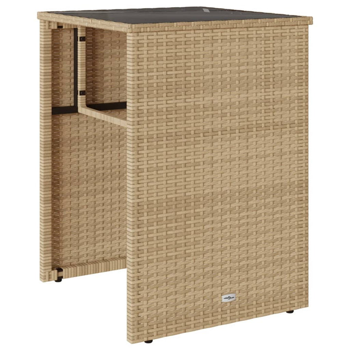 bistrosæt til haven 3 dele med hynder polyrattan beige