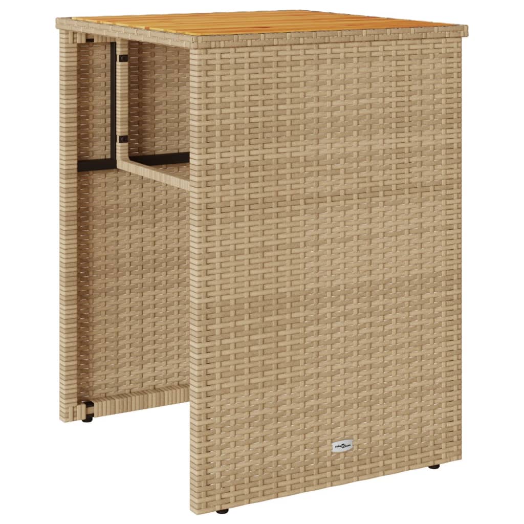 bistrosæt til haven 3 dele med hynder polyrattan beige