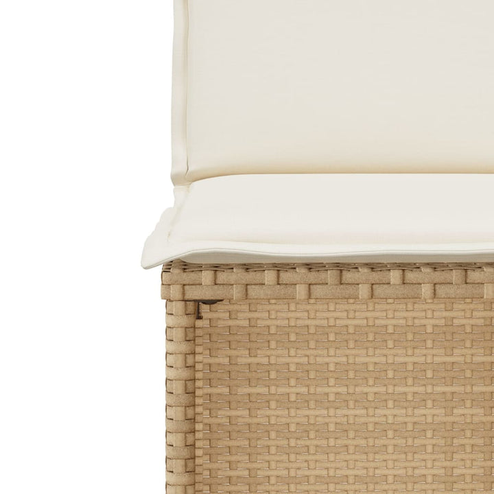 bistrosæt til haven 3 dele med hynder polyrattan beige