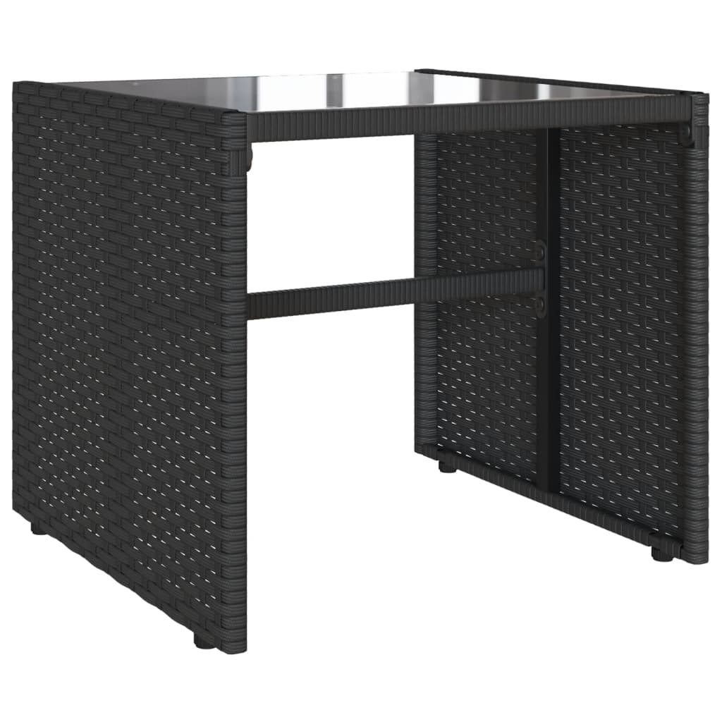 sofasæt til haven 4 dele med hynder polyrattan sort