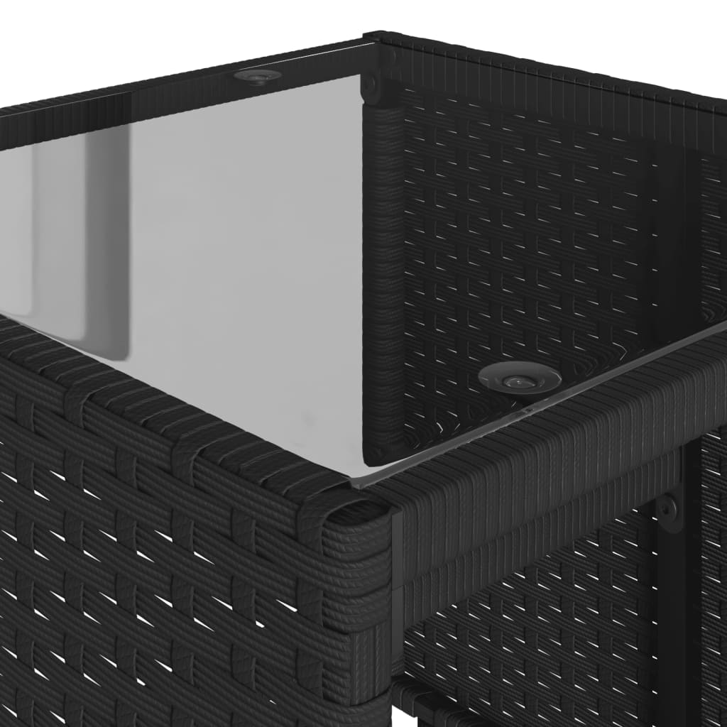 sofasæt til haven 4 dele med hynder polyrattan sort