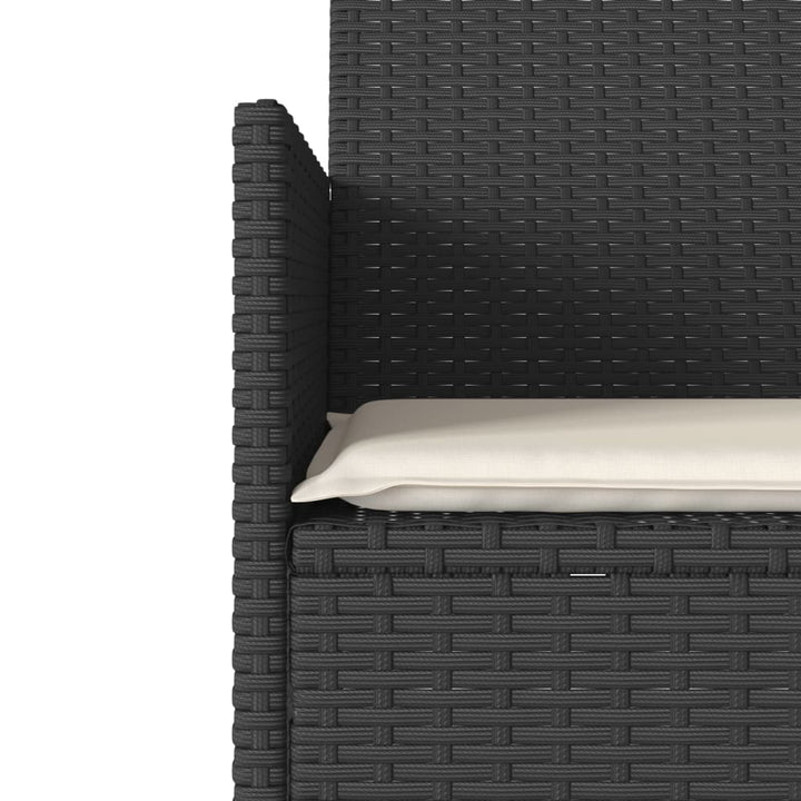 2-personers sofa med bord og hynder polyrattan sort