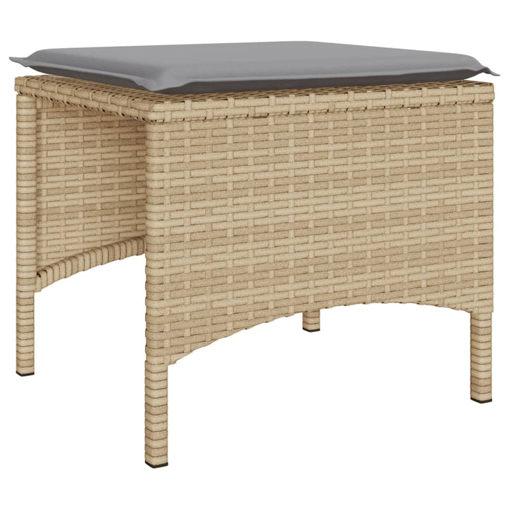 2-personers havesofa med bord og skamler polyrattan beige