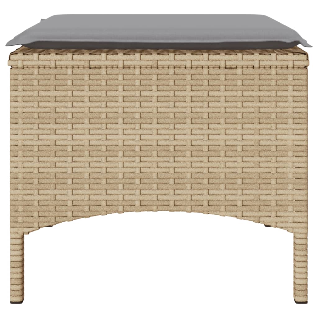 2-personers havesofa med bord og skamler polyrattan beige